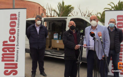 Sumarcoop entrega mas de 6.200 botellas de gel hidroalcohólico en centros educativos y en el asilo.